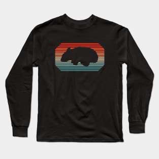 Retro Wombat Vintage Tiere Liebhaber Design Long Sleeve T-Shirt